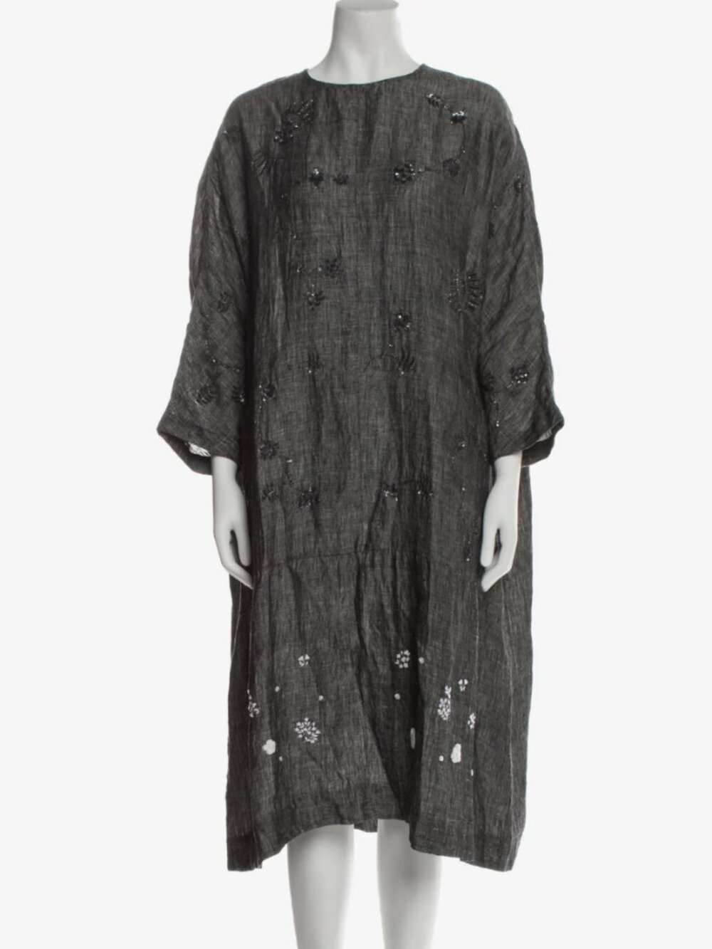 AODRESS SEQUIN GRAY LINEN DRESS SIZE MEDIUM